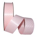 Panglica decorativa roz cu buline albe - 34mm, Radar B41084