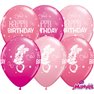 Baloane latex 11"/28cm Minnie Mouse - Happy Birthday, Qualatex 18686, Set 25 buc