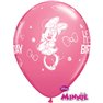 Baloane latex 11"/28cm Minnie Mouse - Happy Birthday, Qualatex 18686, Set 25 buc