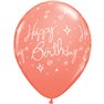 Baloane latex 11''/28 cm Happy Birthday, Qualatex 19166