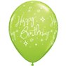 Baloane latex 11''/28 cm Happy Birthday, Qualatex 19166