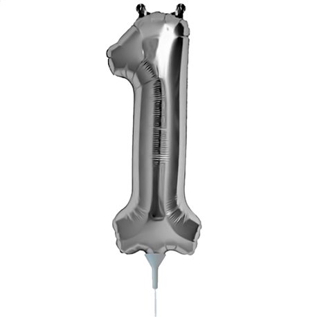 Balon Folie Cifra 1 Argintiu - 41cm, NorthStar Balloons NB00433