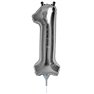 Balon folie cifra 1 argintiu - 41cm, Amscan 33076
