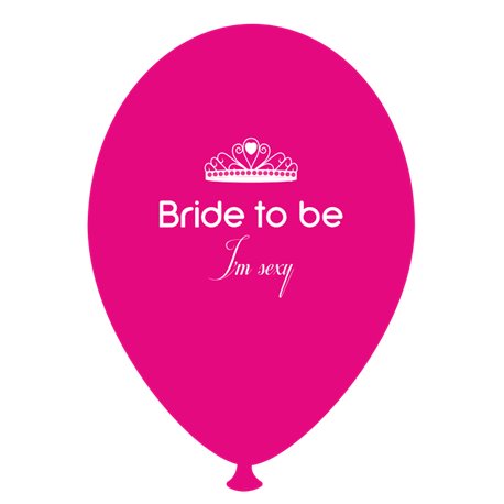 Baloane latex fuchsia pentru burlacite - Bride to Be I'm Sexy, Radar GI.BTBIS.F