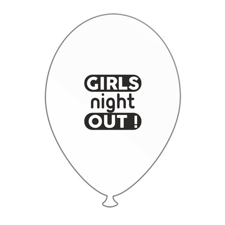 Baloane latex albe pentru burlacite - Girls Night Out, Radar GI.GNO.WBK