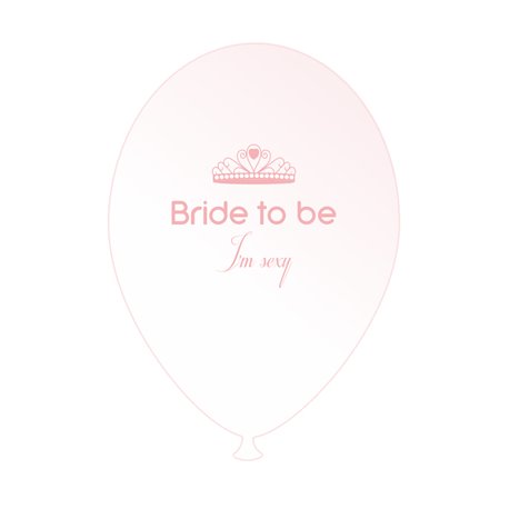 Baloane latex albe pentru burlacite - Bride to Be I'm Sexy, Radar GI.BTBIS.WPINK