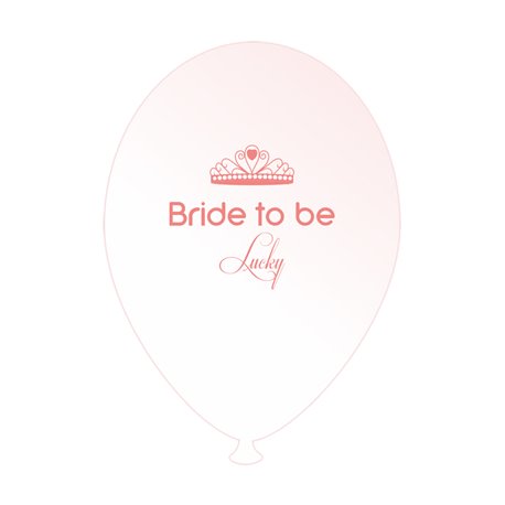 Baloane latex albe pentru burlacite - Bride to Be Lucky, Radar GI.BTBL.WSOMON