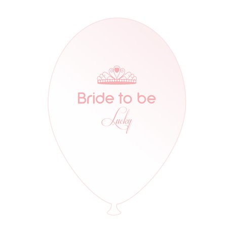Baloane latex albe pentru burlacite - Bride to Be Lucky, Radar GI.BTBL.WPINK