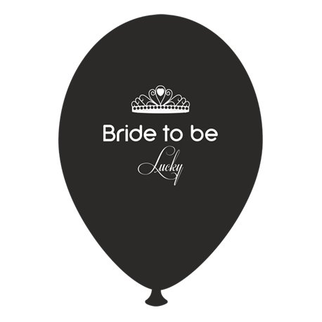 Baloane latex negre pentru burlacite - Bride to Be Lucky, Radar GI.BTBL.BK