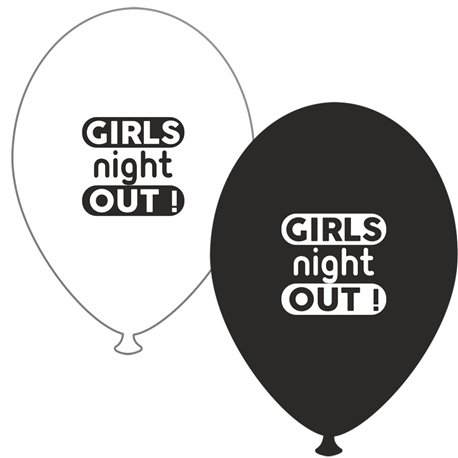 Baloane latex asortate pentru burlacite - Girls Night Out, Radar GI.GNO.BK/WH