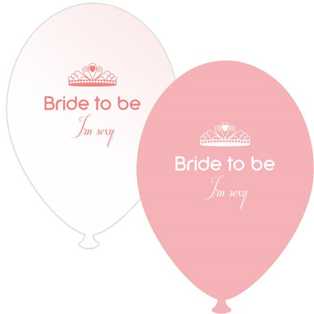 Baloane latex asortate pentru burlacite - Bride to Be I'm Sexy, Radar GI.BTBIS.PINK/WH