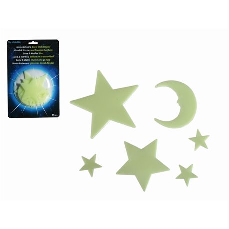 Stele si luna fosforescente pentru decorarea incaperii, Radar 90/1002, Set 15buc