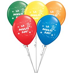 Buchet din baloane latex asortate La multi ani, Radar BB.GI.LMA.T2