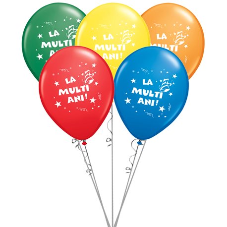 Buchet din baloane latex asortate La multi ani, Radar BB.GI.LMA.T2