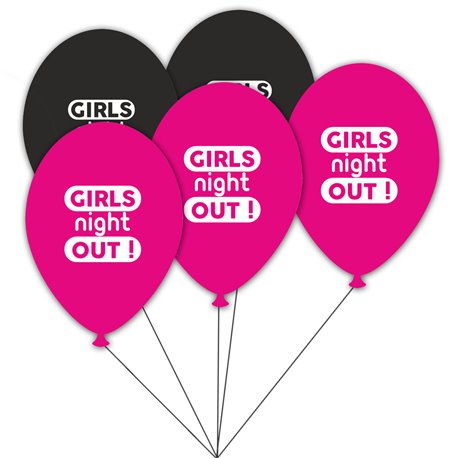 Buchet din baloane latex asortate Girls Night Out, Radar BB.GI.GNO.BK/FUCHSIA
