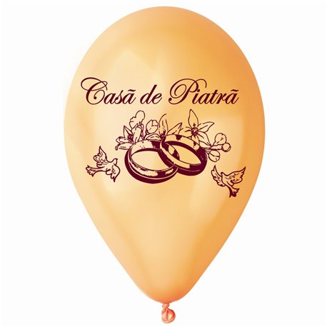 Baloane latex sidefate 10"/26cm inscriptionate "Casa de Piatra", Radar GMI90.CP