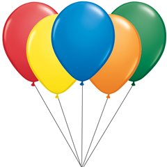 Buchet din 5 baloane latex asortate 26cm cu heliu, Radar BB.STD.ASS