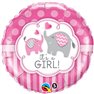 Balon Folie 45 cm It’s a Girl Elephants, Qualatex 45106