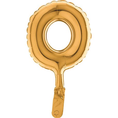 Balon Micro folie cifra 0 aurie -18cm, Radar GB07020G