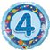 Balon Folie 45 cm Cifra 4 Albastra cu Extraterestri, Qualatex 26302