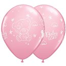 Baloane Latex 28 cm Roz Me to You Baby Girl, Qualatex 45369, Set 25 buc