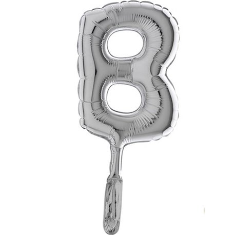 Balon Micro Folie litera B argintie - 18cm, Radar GB07219S