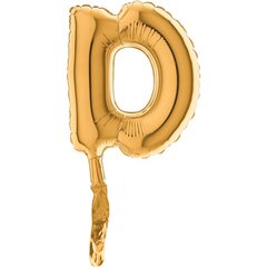 Balon micro folie litera D aurie - 18cm, Radar 07232