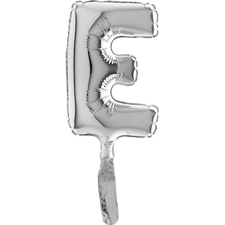 Balon Micro Folie litera E argintie - 18cm, Radar GB07249S