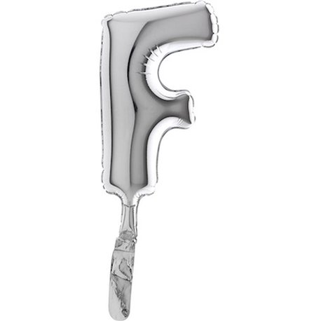 Balon Micro Folie litera F argintie - 18cm, Radar GB07259S