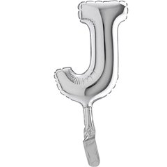 Balon Micro Folie litera J argintie - 18cm, Radar GB07299S