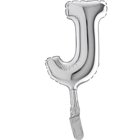 Balon Micro Folie litera J argintie - 18cm, Radar GB07299S
