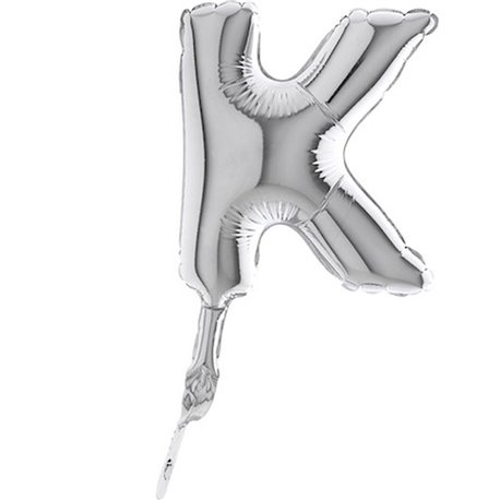 Balon Micro Folie litera K argintie - 18cm, Radar GB07309S
