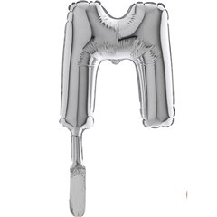 Balon micro folie litera M argintie - 18cm, Radar 07329