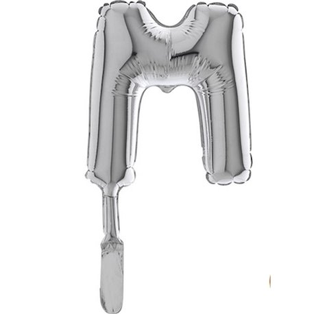 Balon Micro Folie litera M argintie - 18cm, Radar GB07329S