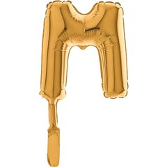 Balon micro folie litera M aurie - 18cm, Radar 07322