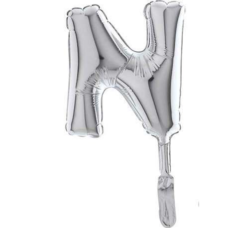 Balon Micro Folie litera N argintie - 18cm, Radar GB07339S