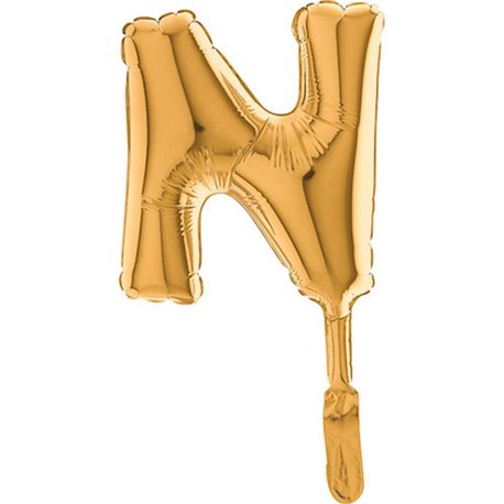 Balon Micro Folie litera N aurie - 18cm, Radar GB07332G