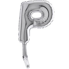 Balon micro folie litera P argintie - 18cm, Radar 07359