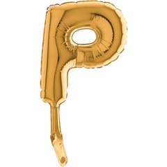 Balon micro folie litera P aurie - 18cm, Radar 07352