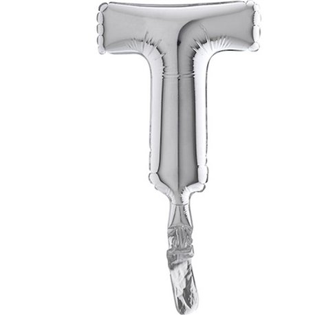 Balon Micro Folie litera T argintie - 18cm, Radar GB07399S