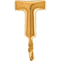 Balon micro folie litera T aurie - 18cm, Radar 07392