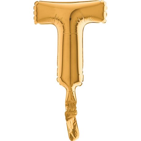 Balon Micro Folie litera T aurie - 18cm, Radar GB07392G