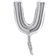 Balon micro folie litera U argintie - 18cm, Radar 07409