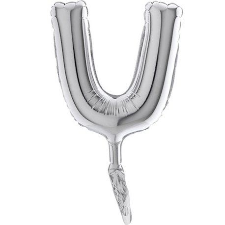 Balon Micro Folie litera U argintie - 18cm, Radar GB07409S