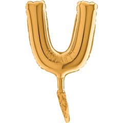 Balon micro folie litera U aurie - 18cm, Radar 07402