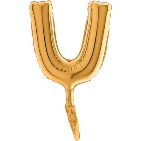 Balon Micro Folie litera U aurie - 18cm, Radar GB07402G