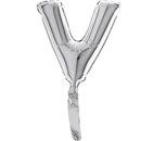 Balon Micro Folie litera V argintie - 18cm, Radar GB07419S