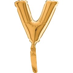 Balon micro folie litera V aurie - 18cm, Radar 07412