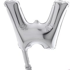 Balon Micro Folie litera W argintie - 18cm, Radar GB07429S