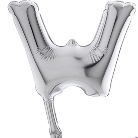Balon Micro Folie litera W argintie - 18cm, Radar GB07429S